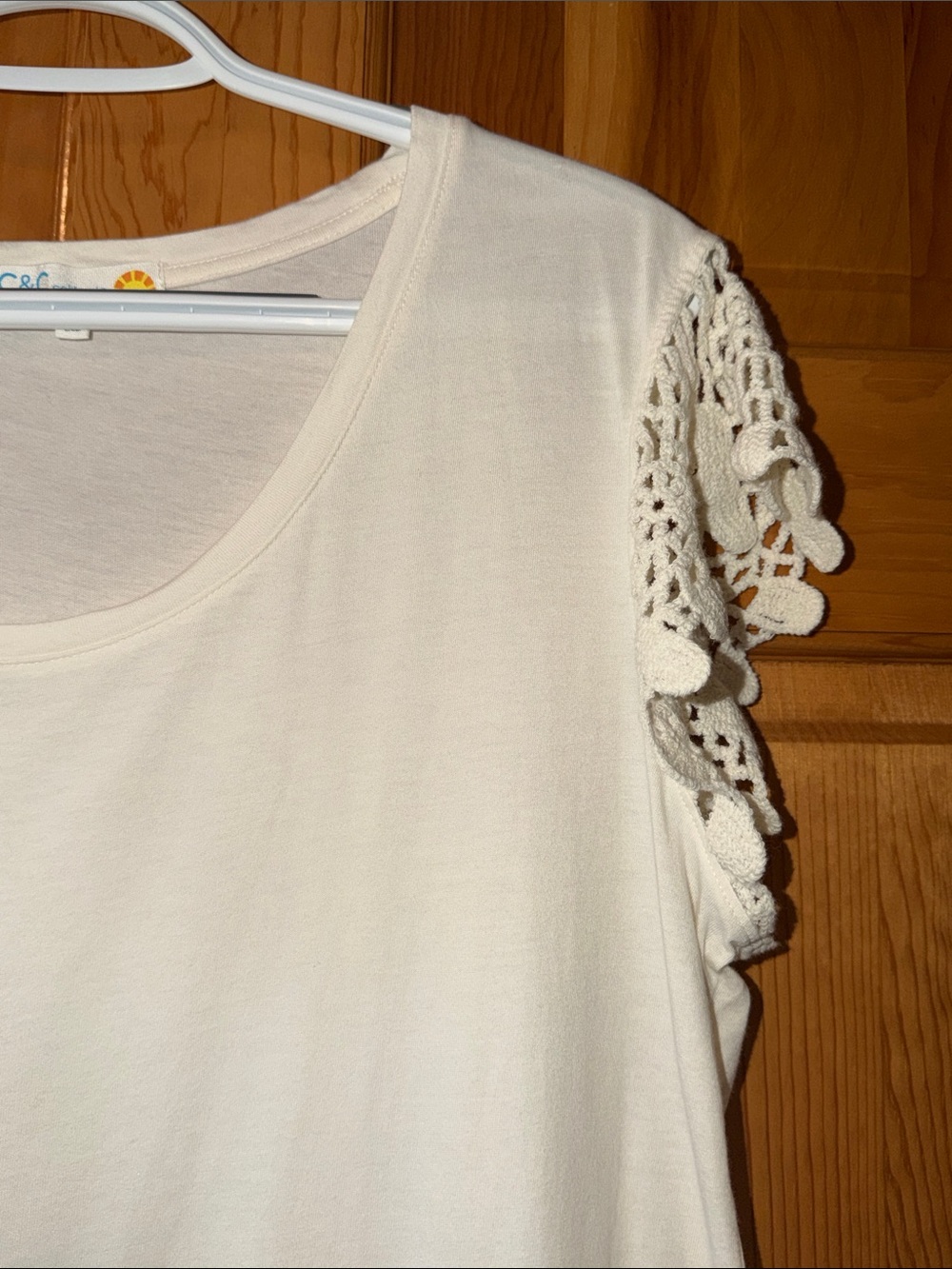 C&C California Ivory Crochet Cap Sleeve Tank